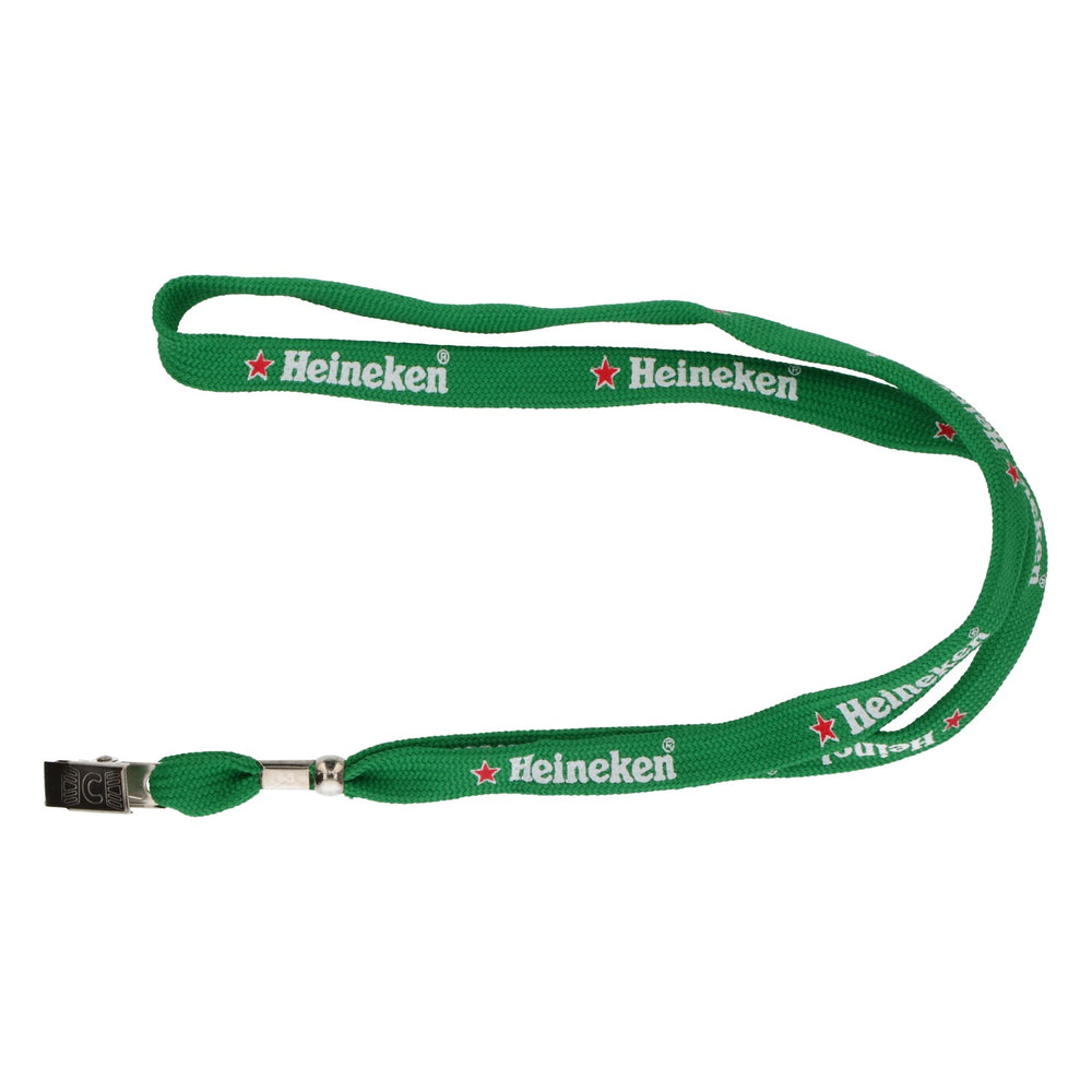Heineken Schlüsselband Lanyard Ausweisband grün Metallclip original