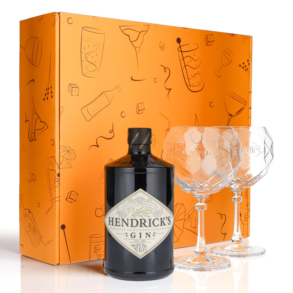 Hendricks Gin Geschenkset 0,7l Flasche 44,0 % Vol. + Ballongläser–Orange