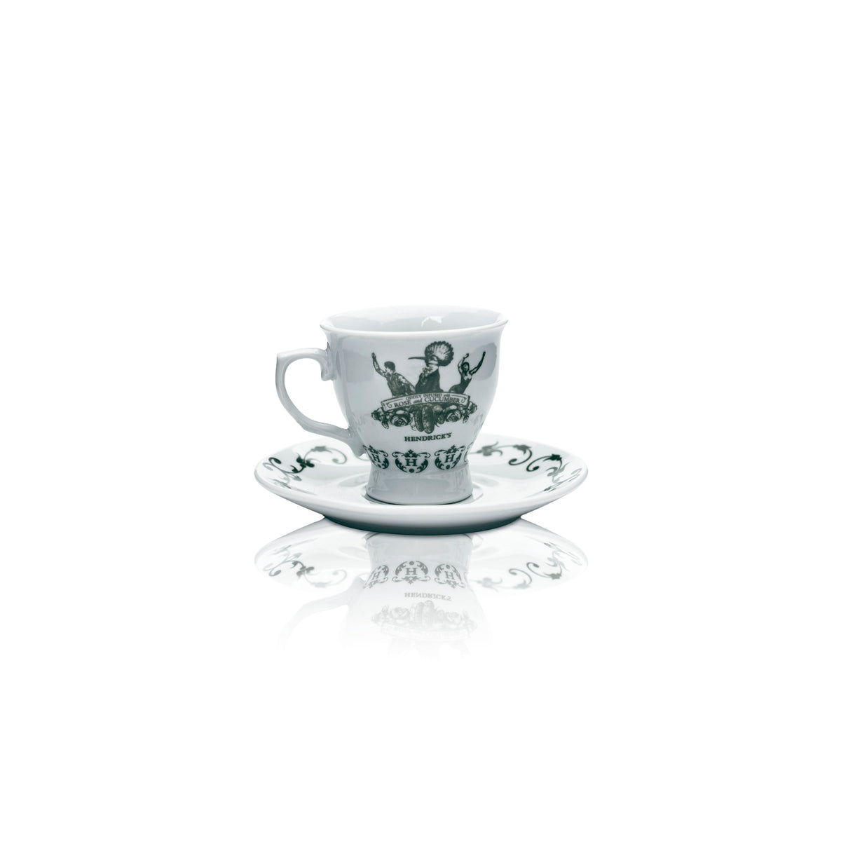 6x Hendricks Tasse 170 ml + Unterteller Kaffee Tee Henkel Glas Gläser Gin Tonic – Ansicht 3