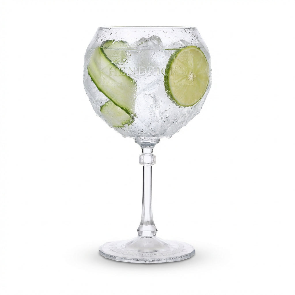 Hendricks Gin Glas 0,5l Design Ballongläser Edle Relief Glaskontur Aperitif