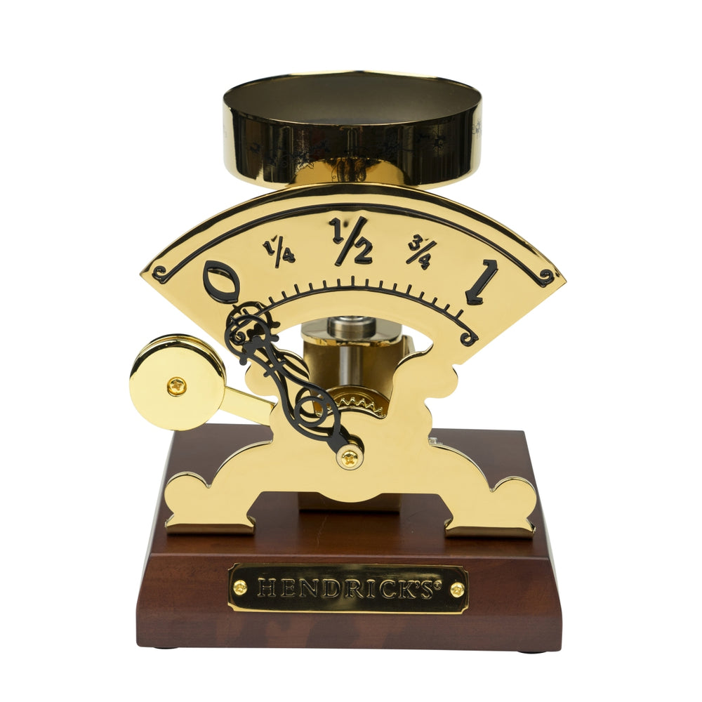 Hendricks Gin Glorifier Antik-Waage Scale Gold Flasche Aufsteller Display Selten