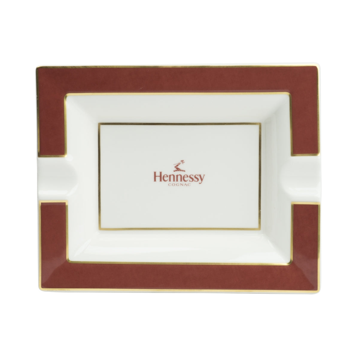 Hennessy Cognac Aschenbecher Villeroy & Boch Zigarren Ascher weiß braun Keramik