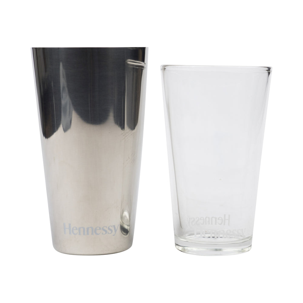 Hennessy Cognac Boston Shaker 0,5l Barkeeper Cocktail Mixer Edelstahl Glas Bar
