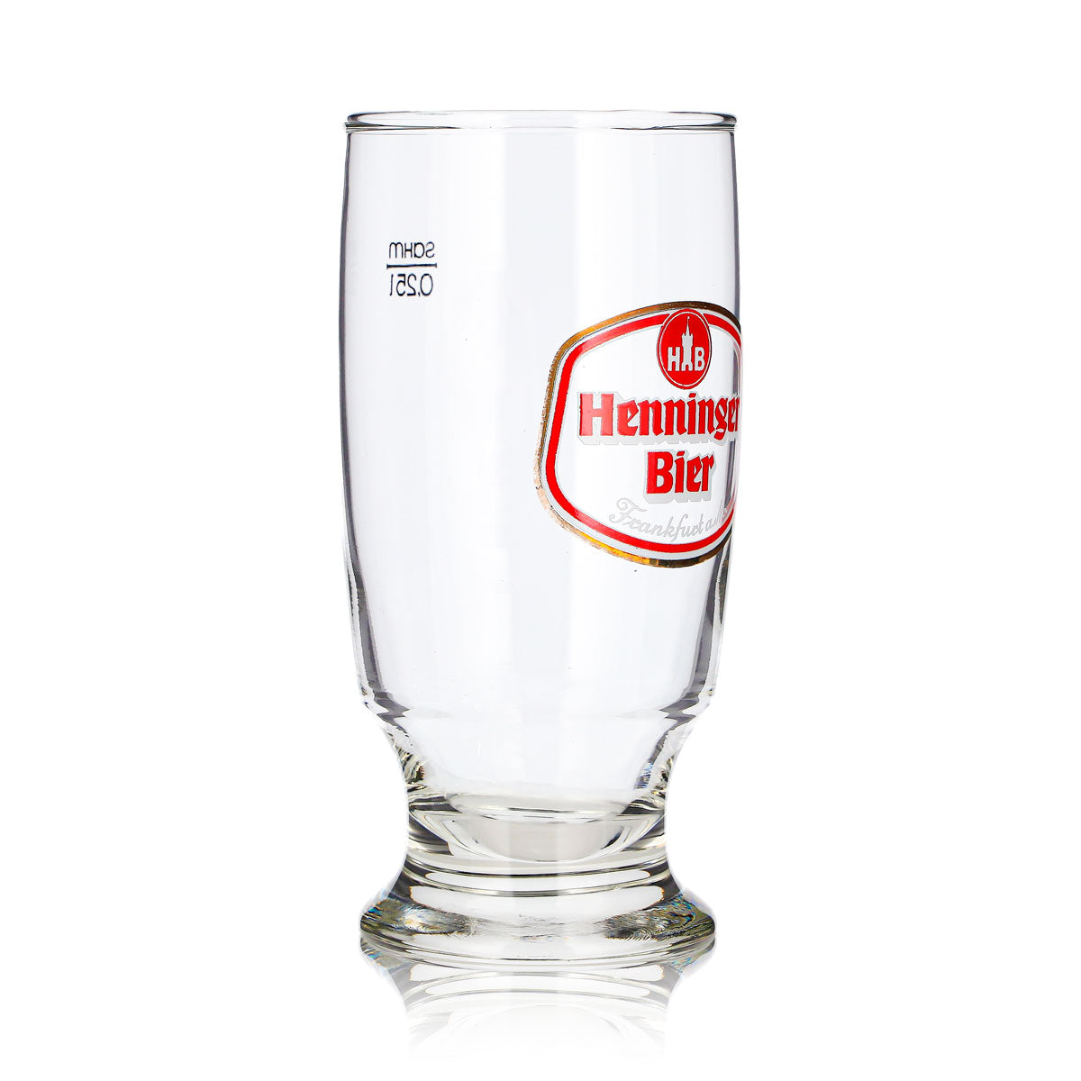 Henninger Bier Glas 0,25l Becher rotes Logo Sahm – Ansicht 3