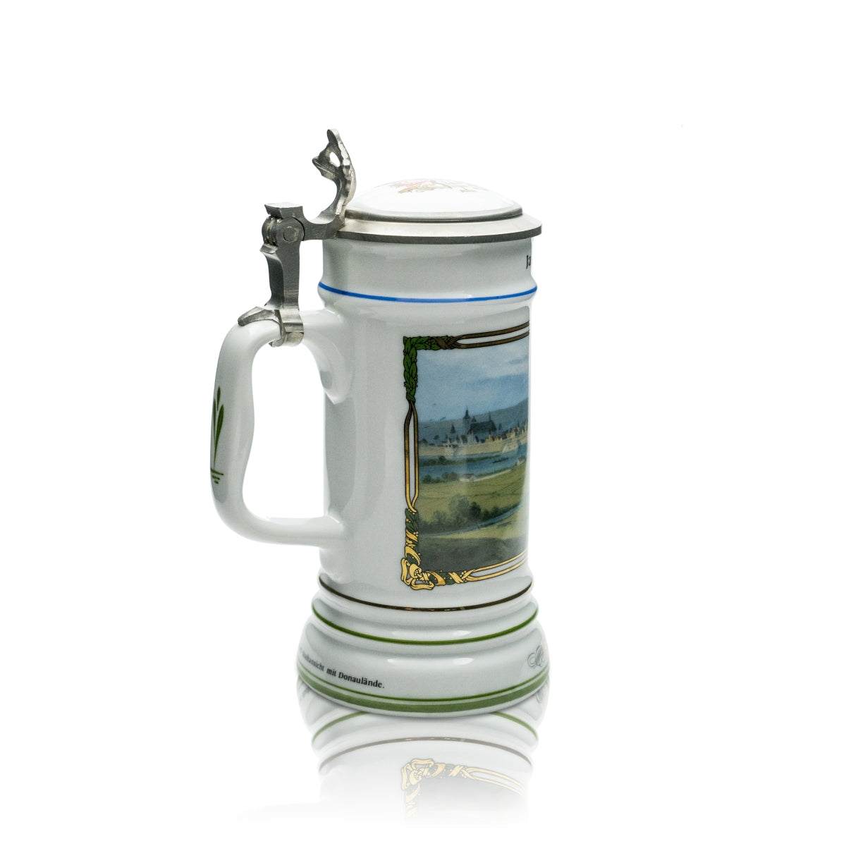 Herrnbräu Bierkurg Glas Jahreskrug 1990 Zinndeckel Zertifikat Sammler Humpen – Ansicht 2