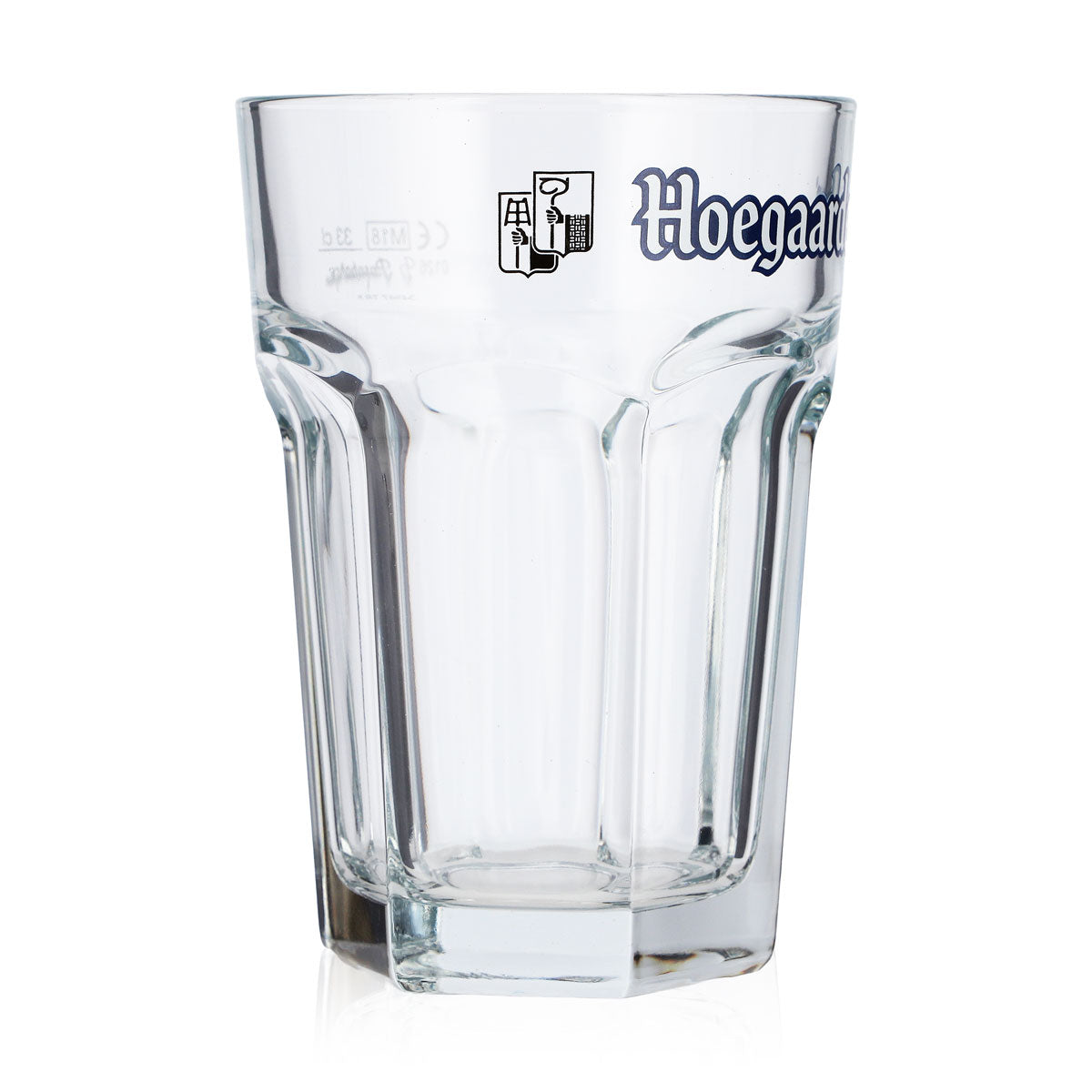 Hoegaarden Bier Glas 0,33l Becher Relief weiß/blaues Logo Pasabahce Bierglas – Ansicht 2