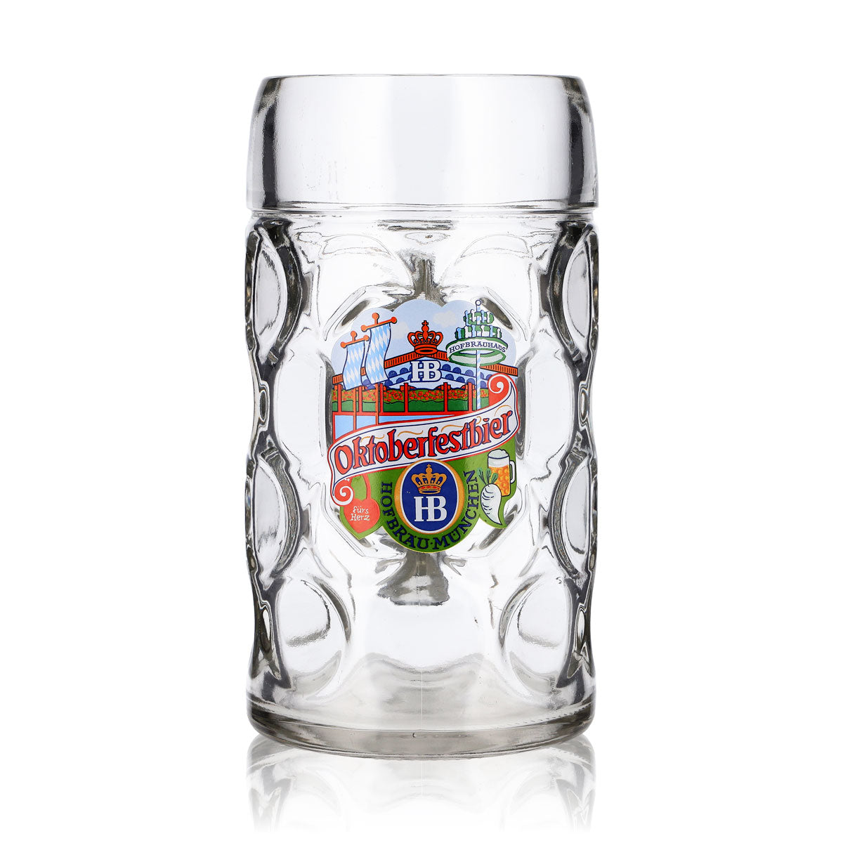 Hofbräu München Bier Glas 1l Krug Oktoberfestbier fürs Herz