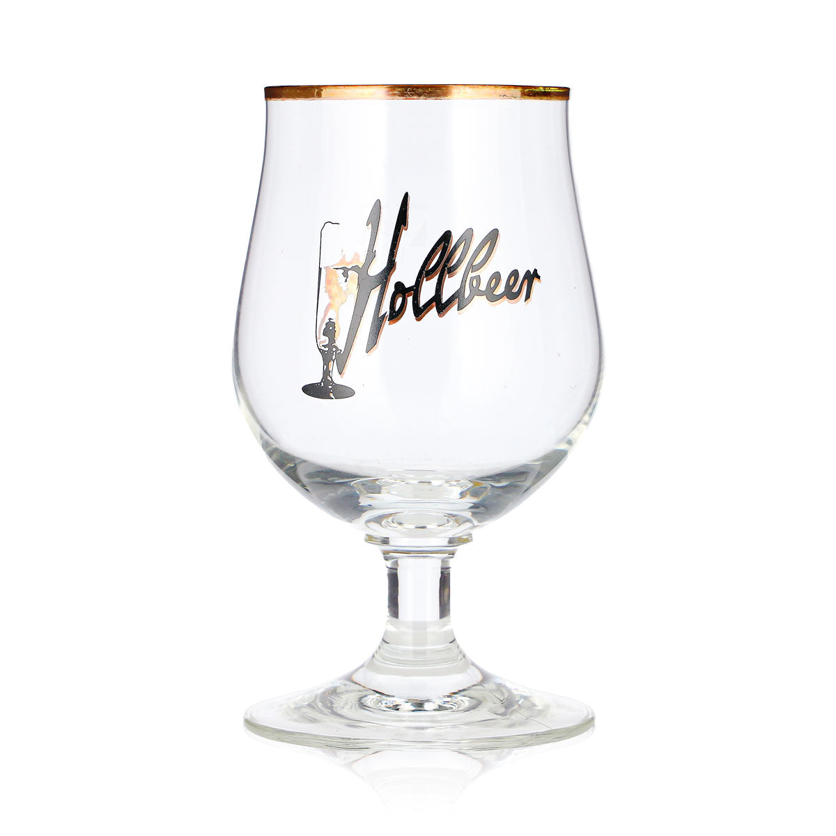 Hollbeer Bier Glas 0,2l Pokal Tulpe Goldrand Ritzenhoff – Ansicht 2