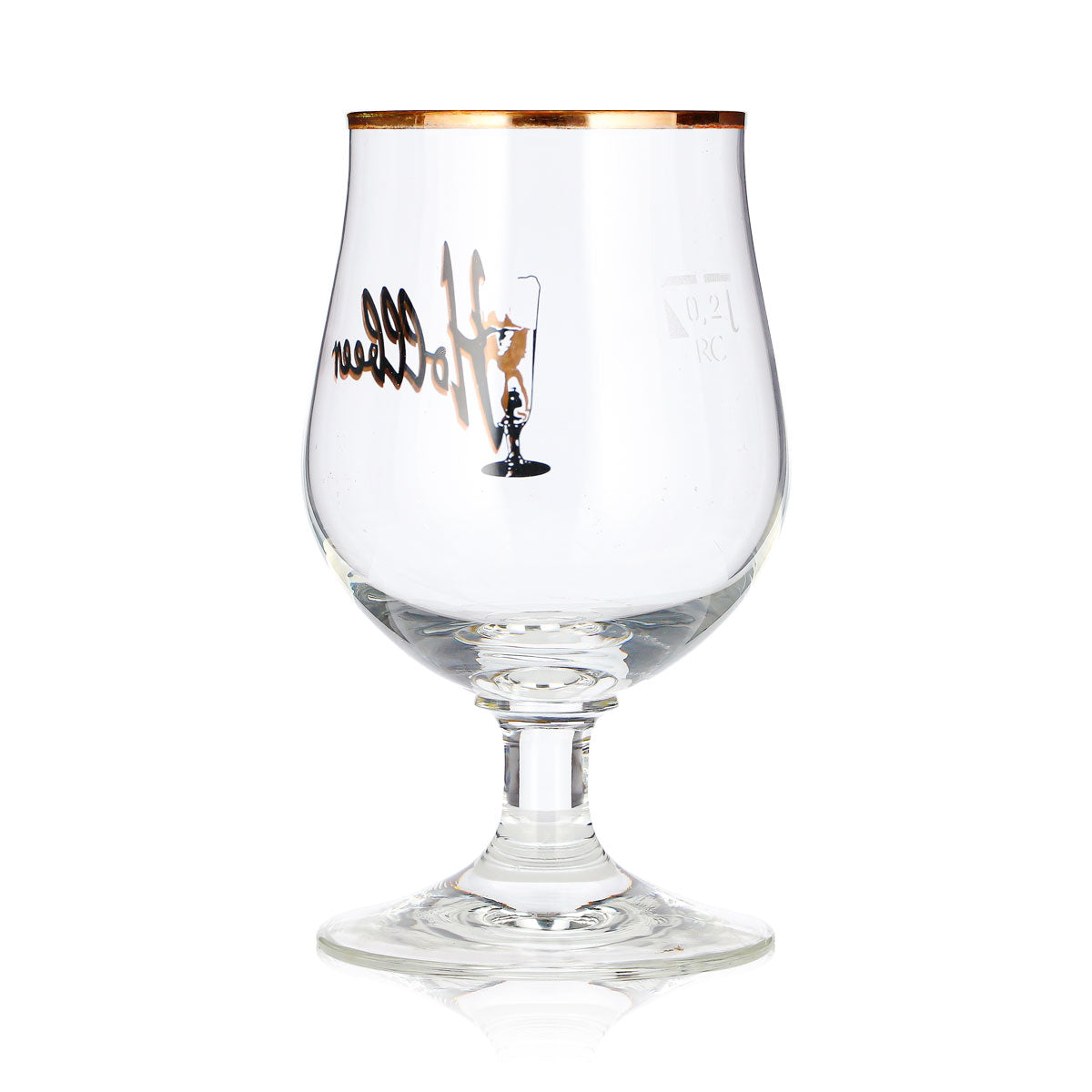 Hollbeer Bier Glas 0,2l Pokal Tulpe Goldrand Ritzenhoff – Ansicht 4