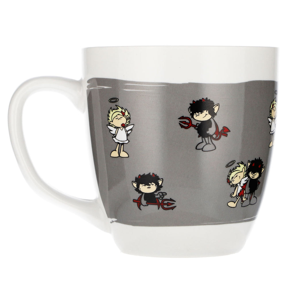 Höllensprudel Wasser Glas 0,3l Kaffetasse Devil & Angel grau Keramik Tasse