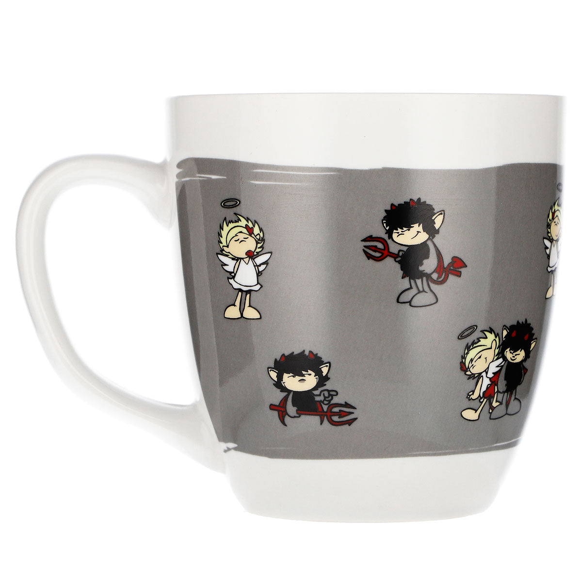 Höllensprudel Wasser Glas 0,3l Kaffetasse Devil & Angel grau Keramik Tasse