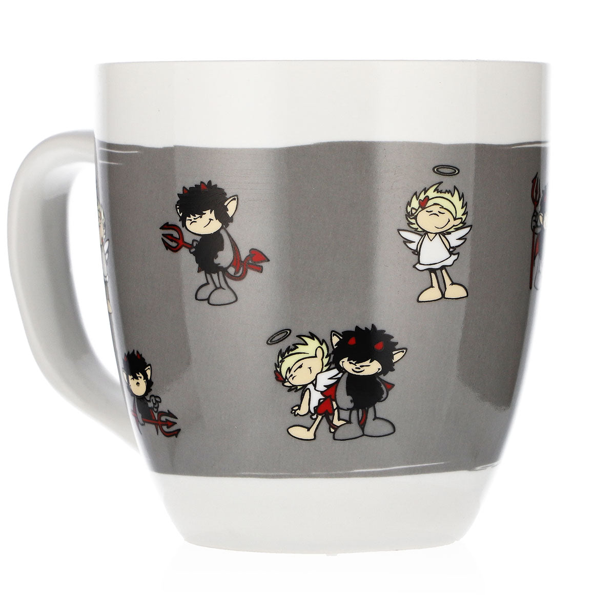 Höllensprudel Wasser Glas 0,3l Kaffetasse Devil & Angel grau Keramik Tasse – Ansicht 2
