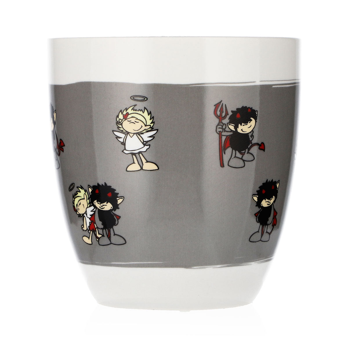 Höllensprudel Wasser Glas 0,3l Kaffetasse Devil & Angel grau Keramik Tasse – Ansicht 3
