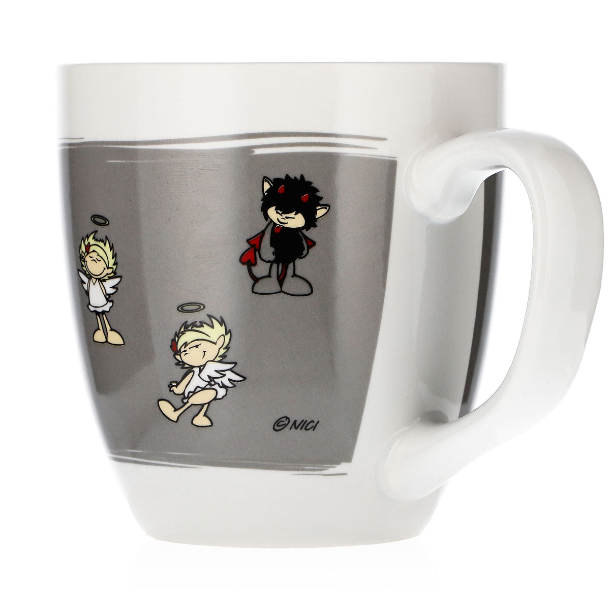 Höllensprudel Wasser Glas 0,3l Kaffetasse Devil & Angel grau Keramik Tasse – Ansicht 4