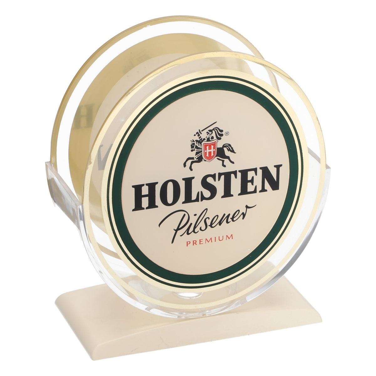 Holsten Pilsener Acryl Bierdeckelständer für ca. 30 Bierdeckel 90er Jahre
