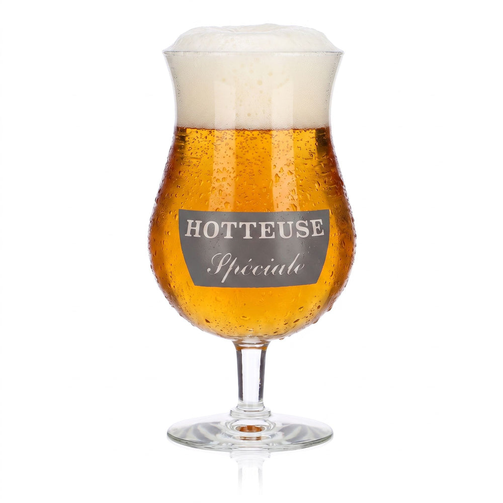 Hotteuse Bier Glas Pokal 0,39l Tulpe Speciale schwarzes Logo Bierglas Pokalglas