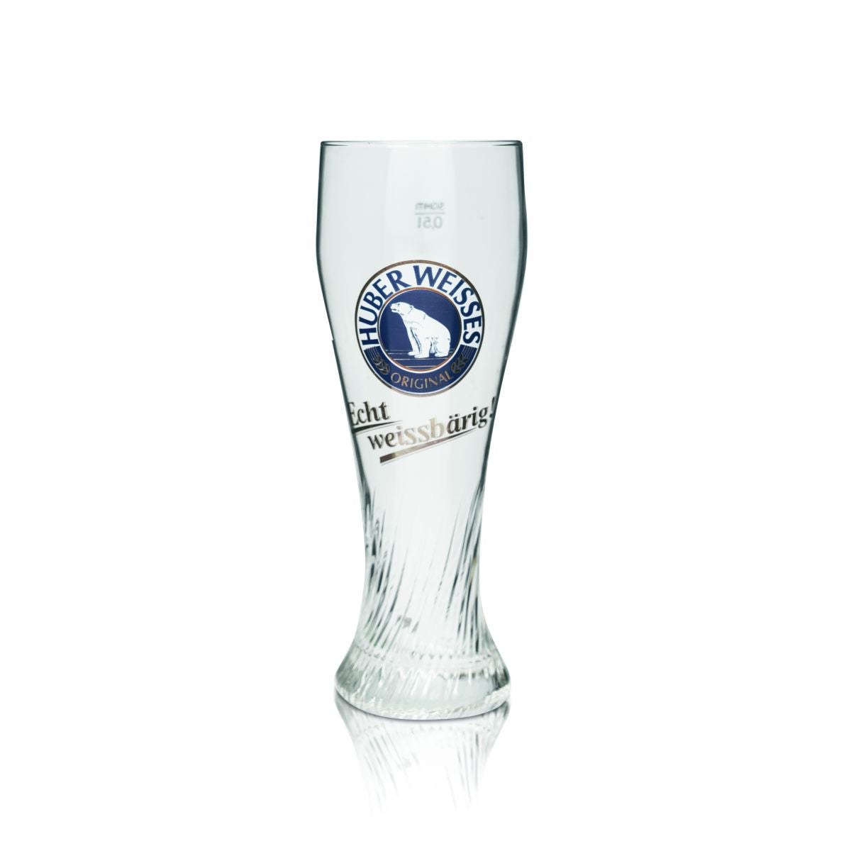 Huber Weisse Bierglas 0,5l Weißbierglas Glaskontur Eisbär Motiv Weizen Gläser