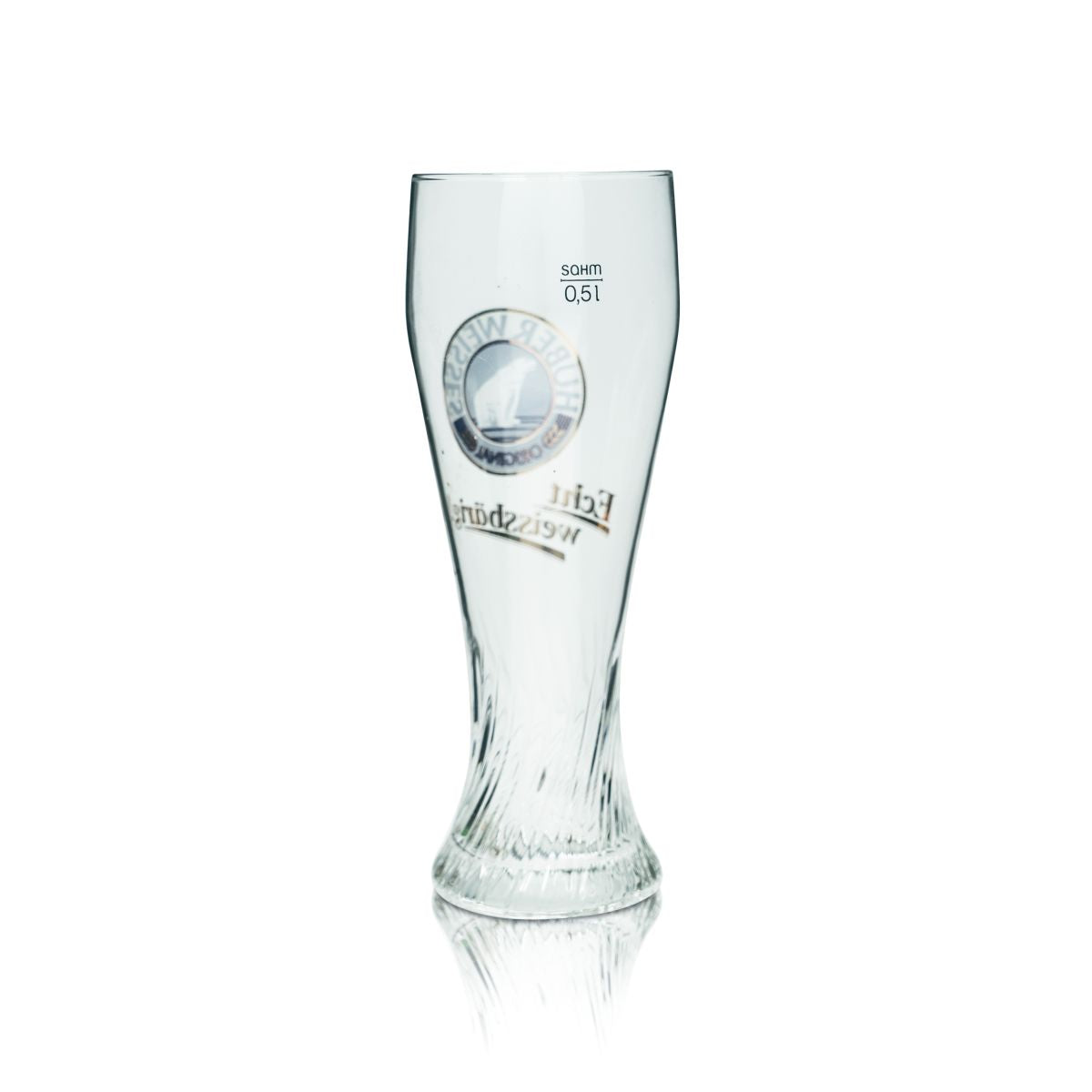 Huber Weisse Bierglas 0,5l Weißbierglas Glaskontur Eisbär Motiv Weizen Gläser – Ansicht 2