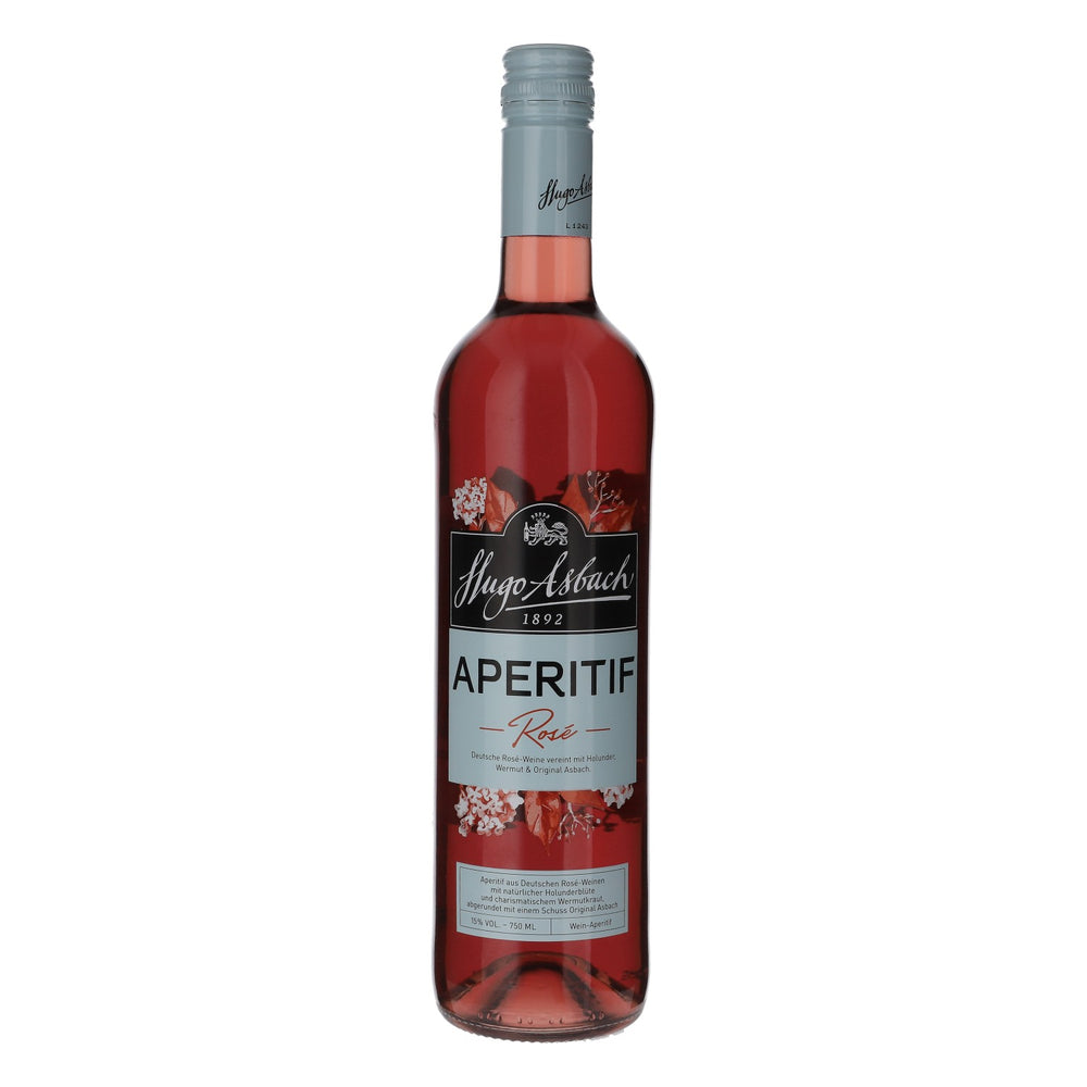 Hugo Asbach Aperitif Deutscher Holunder Rosé Wein 1 Flasche 0,75l 15% vol.