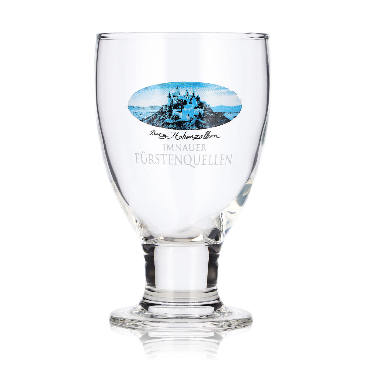 Imnauer Fürstenquellen Wasser Glas 0,26l Tulpe Burg Hohenzollern Bierglas