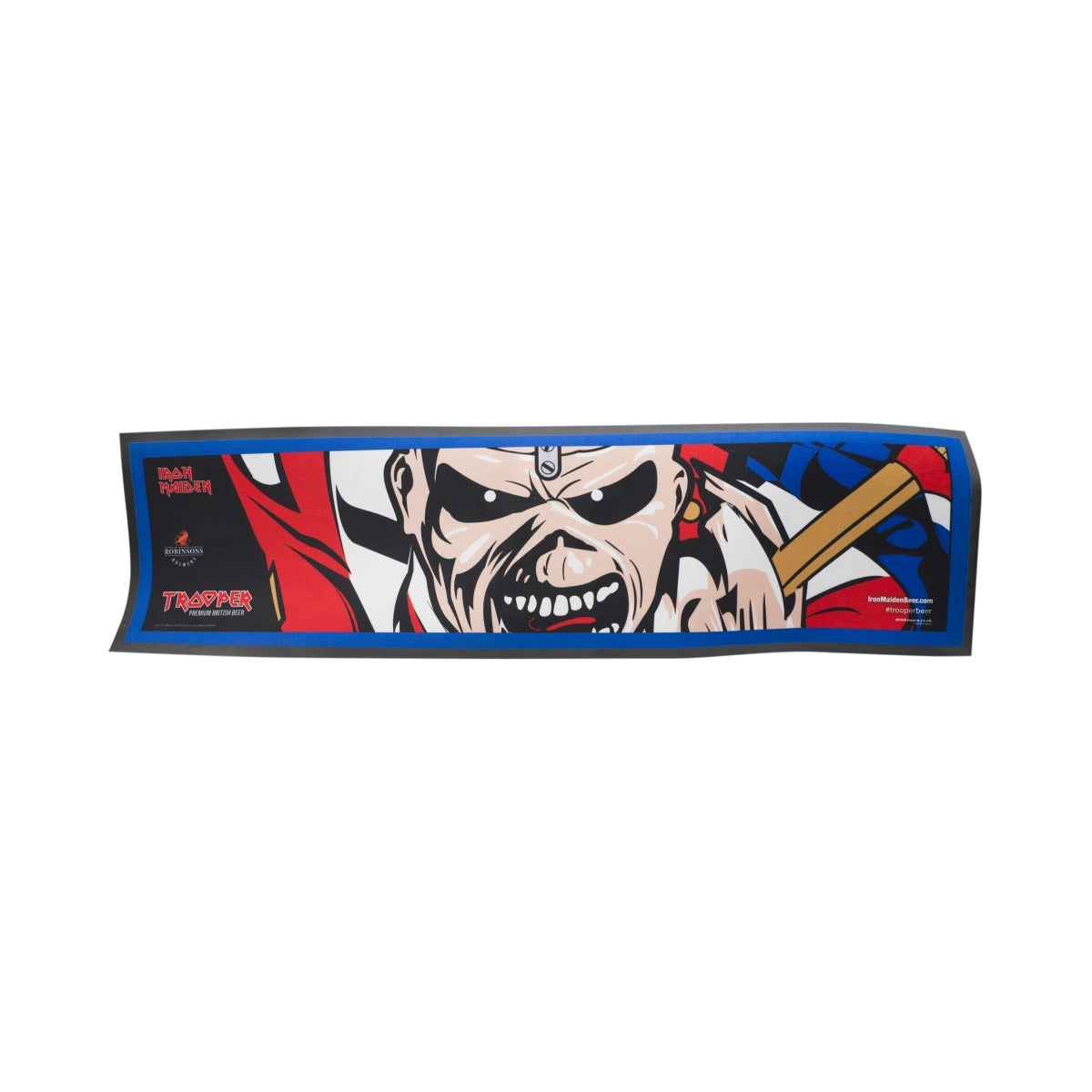 Iron Maiden Trooper Bier Barmatte 90x25cm Bar Runner Gummi Gläser Abtropfmatte