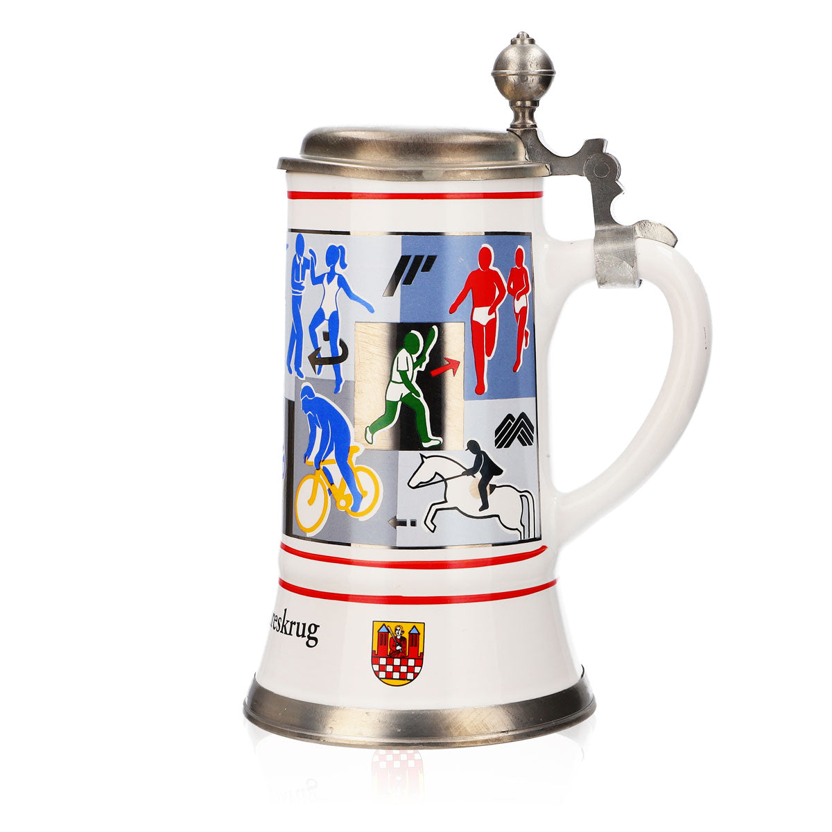 Iserlohner Bierglas Jahreskrug 1997 Steinzeugkrug Seidel Zinndeckel 0,65l Krug – Ansicht 5