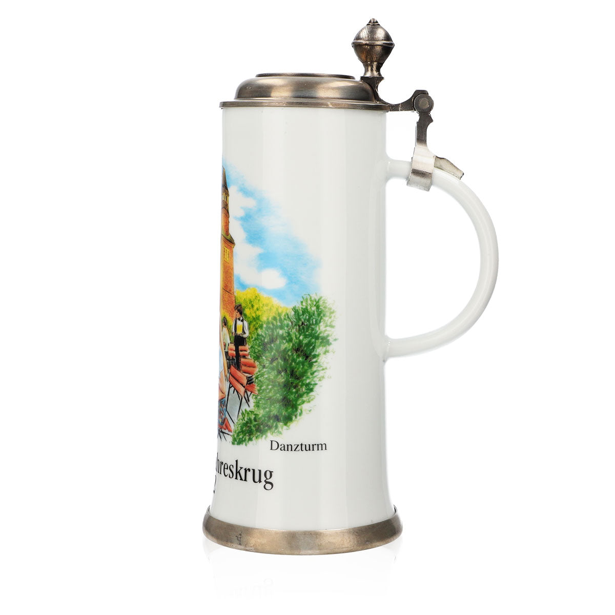 Iserlohner Bierglas Jahreskrug 2002 Steinzeugkrug Seidel Zinndeckel 0,65l Krug – Ansicht 5