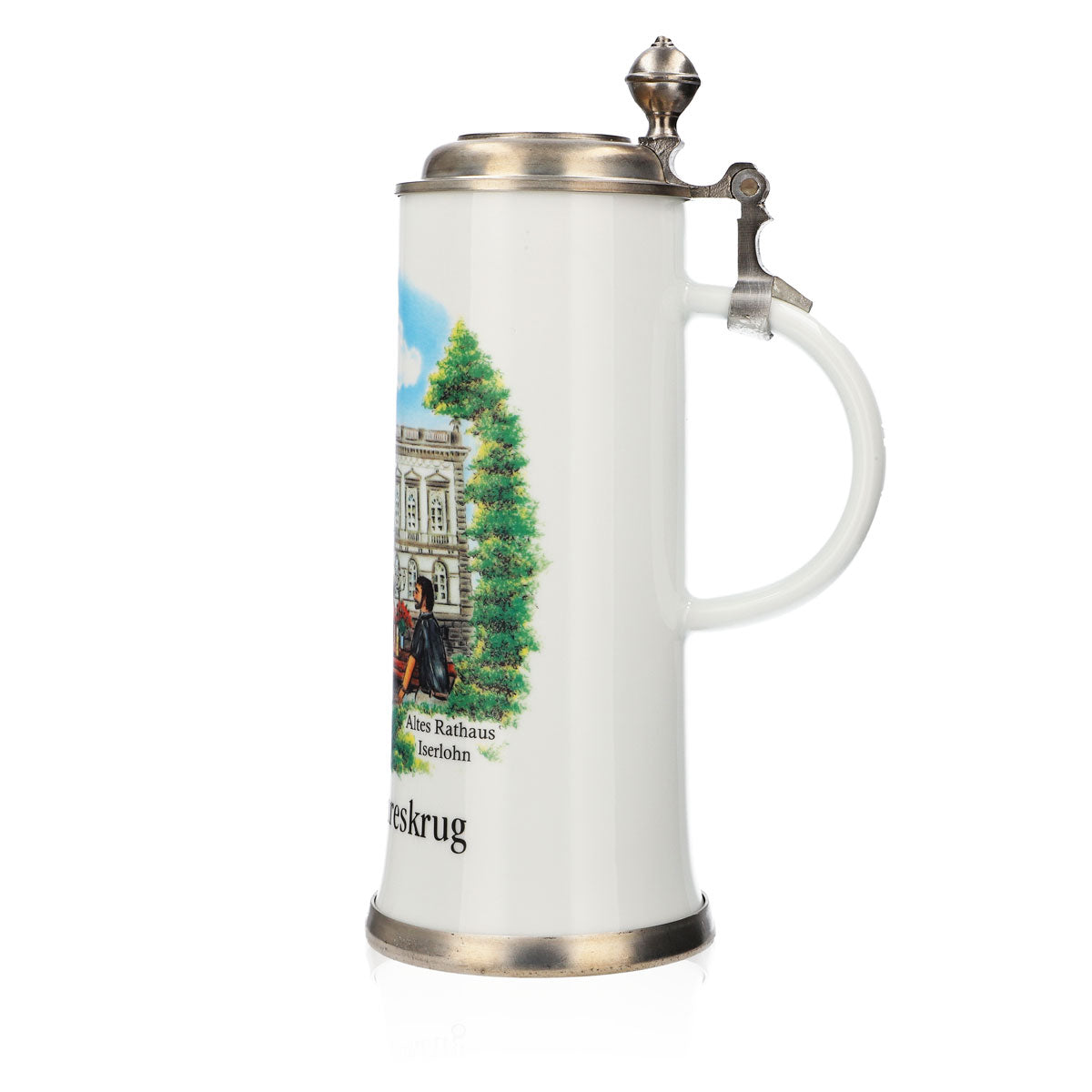 Iserlohner Bierglas Jahreskrug 2003 Steinzeugkrug Seidel Zinndeckel 0,88l Krug – Ansicht 5