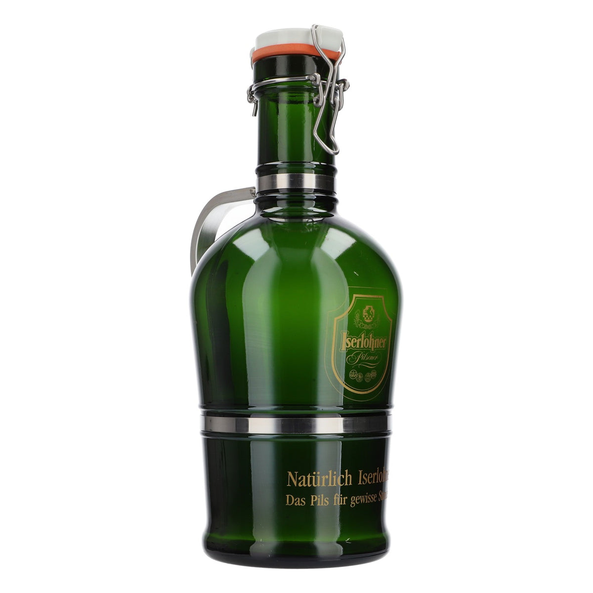 Iserlohner Pilsener Bier XXL Sammelflasche mit Verschluß Kleingeldflasche Glas Krug – Ansicht 2