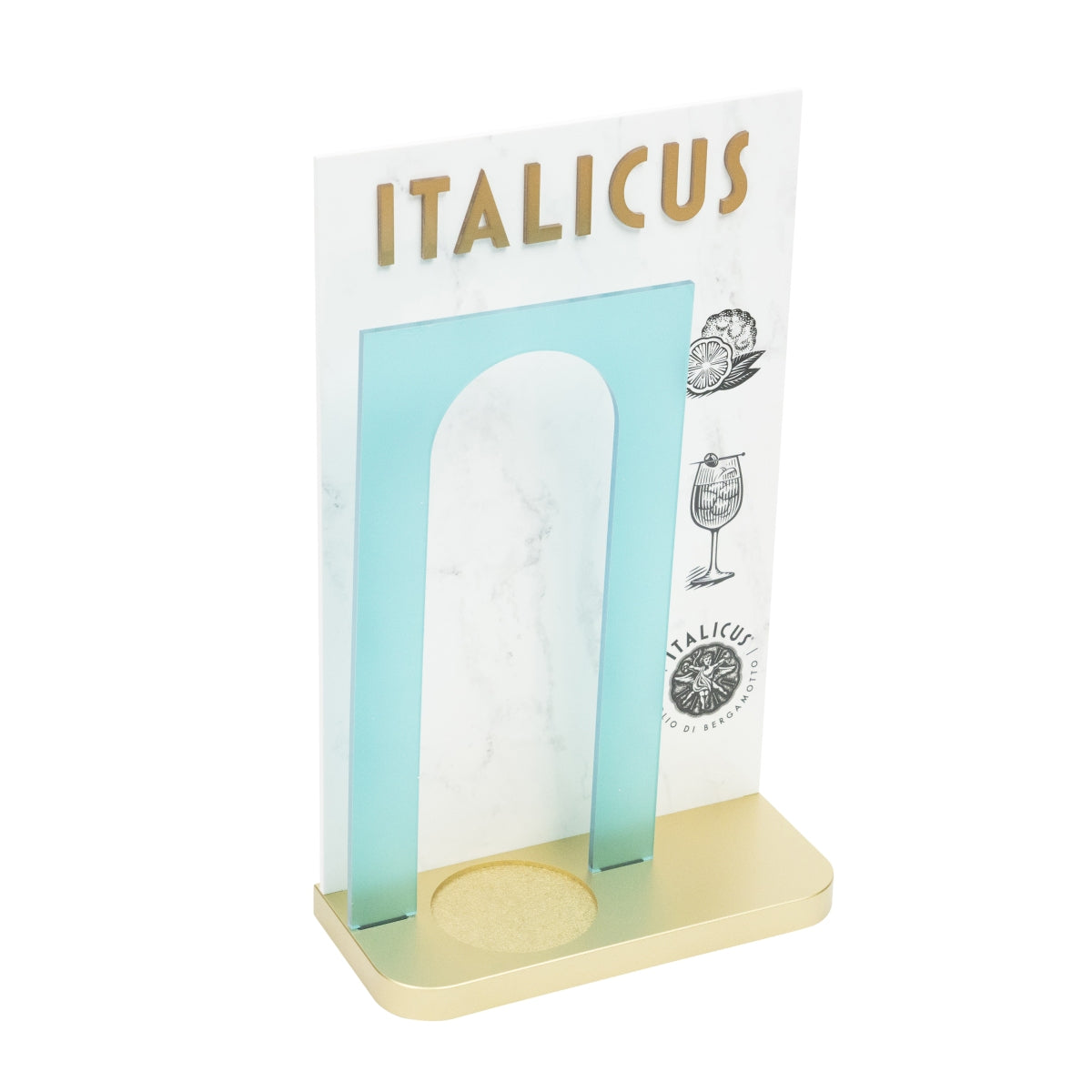 Italicus Glorifier Aufsteller Display Flasche Bottle Gin Deko Stand Ständer Bar