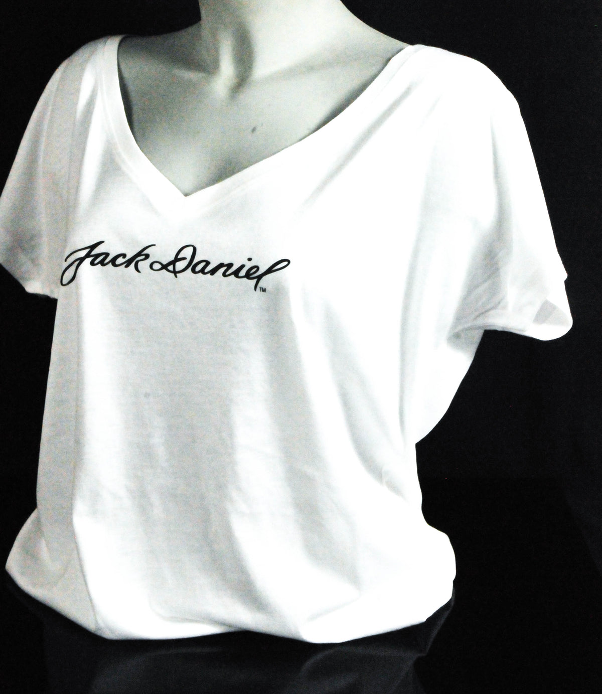 Jack Daniels Festival T-Shirt "Jack Daniel" V- Auschnitt Girly white Gr.M