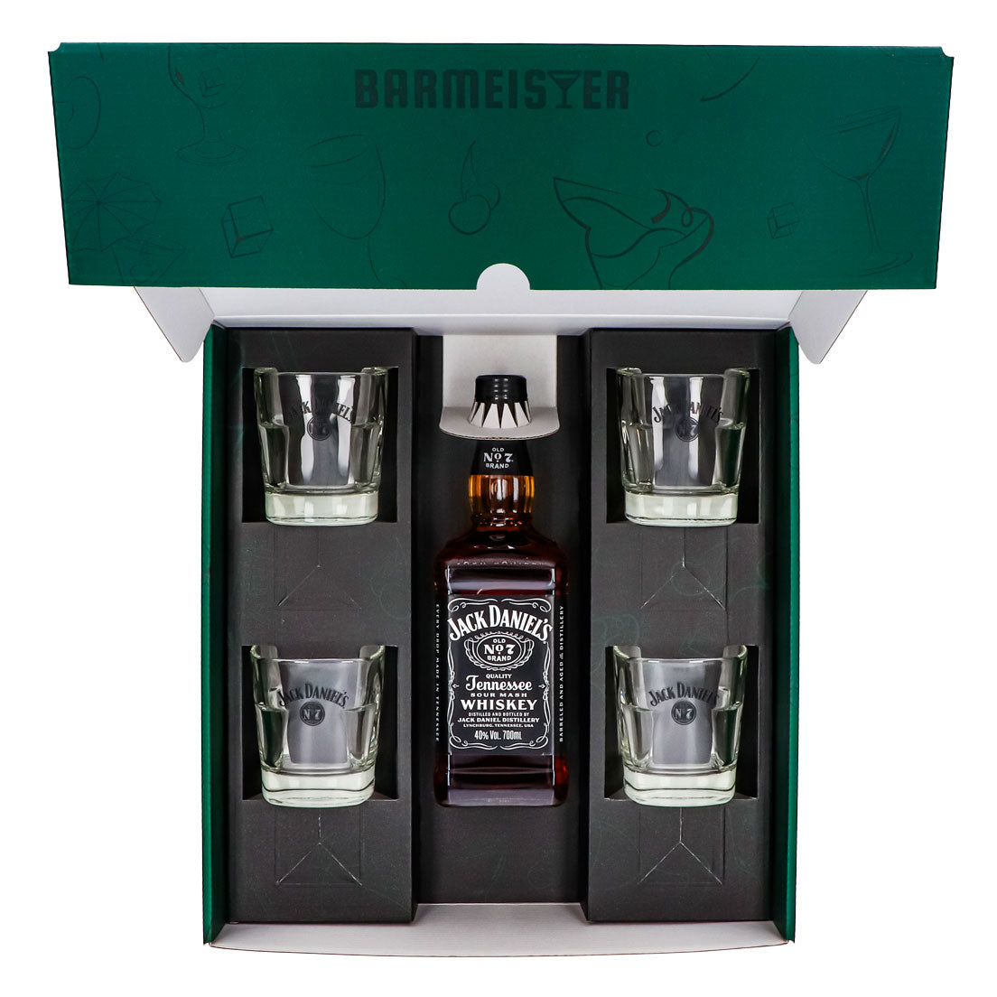Jack Daniels Geschenkset 0,7l Flasche 40,0 % Vol. + Tumbler stapelbar–Grün – Ansicht 5