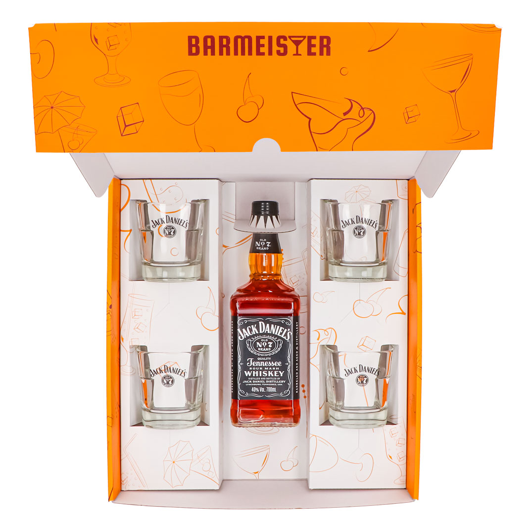 Jack Daniels Geschenkset 0,7l Flasche 40,0 % Vol. + Tumbler stapelbar–Orange – Ansicht 5