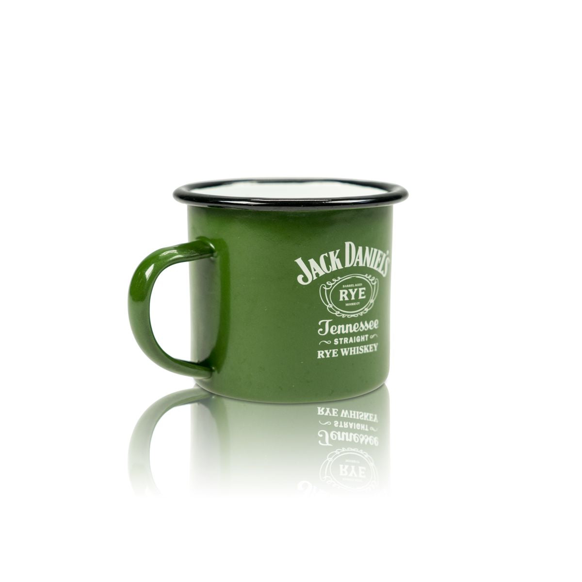 Jack Daniels Metall Tasse 0,35l Henkel Glas Becher Grüne RYE Whiskey Edition – Ansicht 2