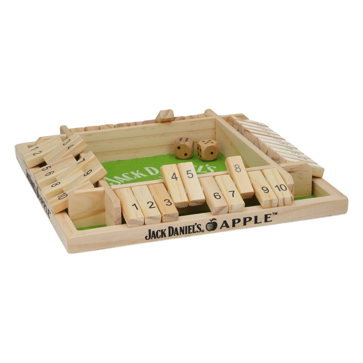 Jack Daniels Whiskey Brettspiel Spieleabend Freunde Shut the Box Apple grün – Ansicht 3