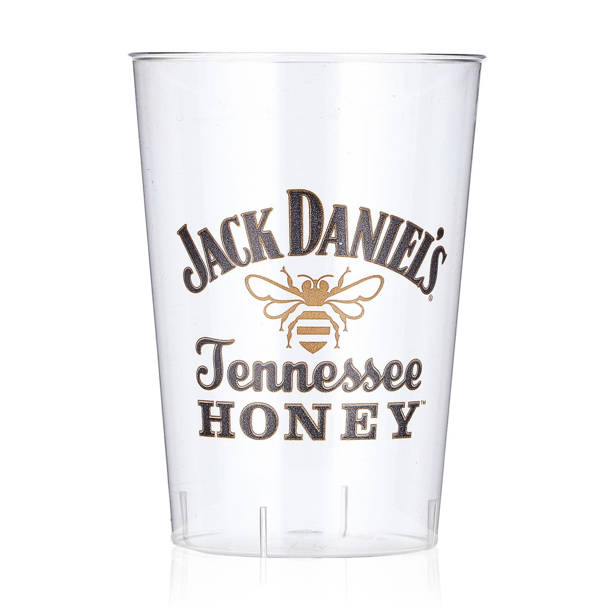Jack Daniels Whiskey Glas 40er Stange 0,1l Honey Logo Kunststoff Einwegbecher – Ansicht 2