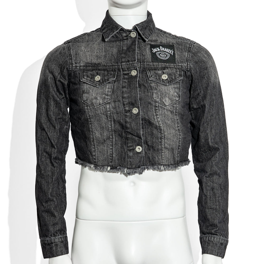 Jack Daniels Whiskey Glas LED Gr.M Mischgewebe Whisky Girly Jeans Jacke kurz No7