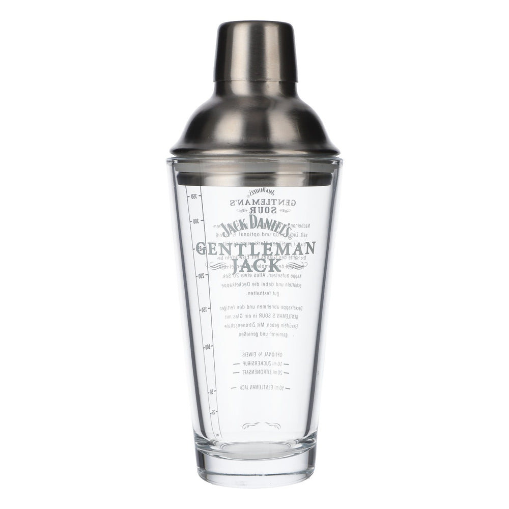 Jack Daniels Whisky Edelstahl / Glas Shaker Barshaker Barzubehör 0,4l
