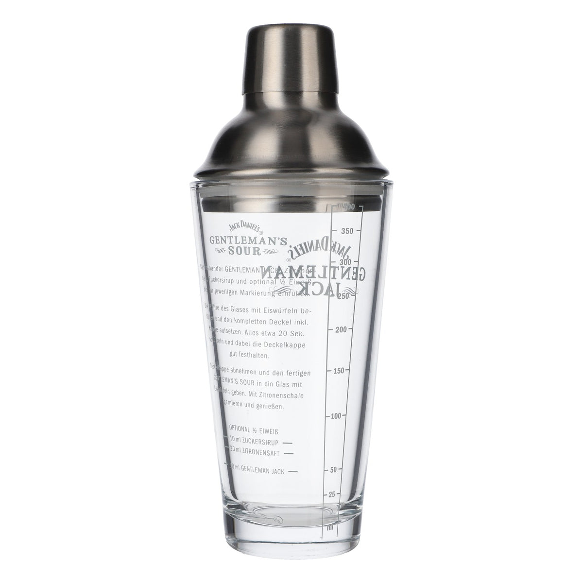 Jack Daniels Whisky Edelstahl / Glas Shaker Barshaker Barzubehör 0,4l – Ansicht 3
