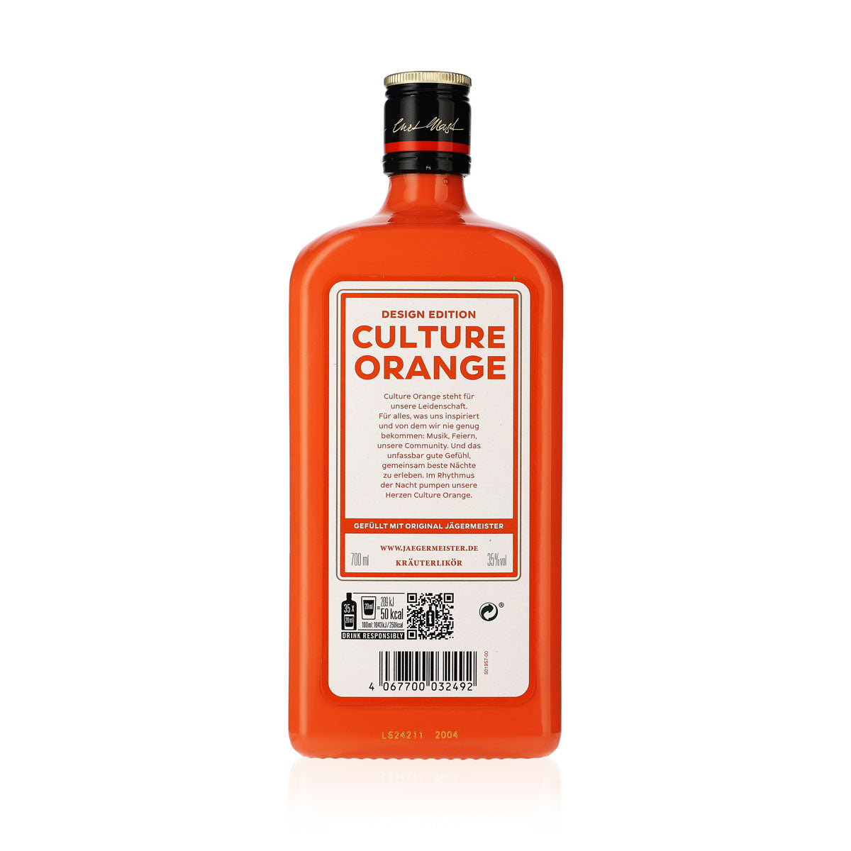 Jägermeister Likör 0,7l 35% vol. Flasche Designedition "Culture Orange" – Ansicht 4