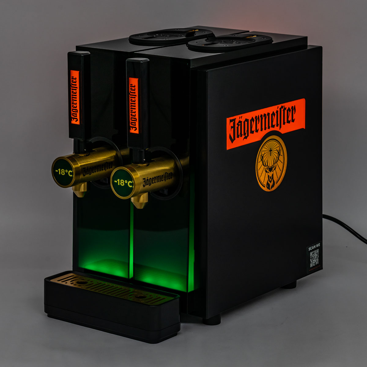 Jägermeister Likör Dual Tap Machine Zapfanlage für 2 Flaschen Shotmaschine Schwarz – Ansicht 3