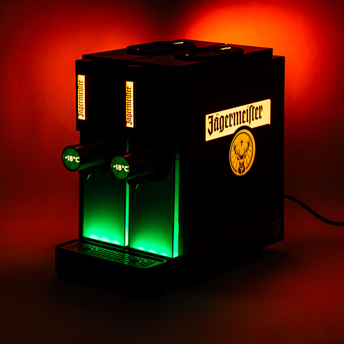 Jägermeister Likör Dual Tap Machine Zapfanlage für 2 Flaschen Shotmaschine Schwarz – Ansicht 4