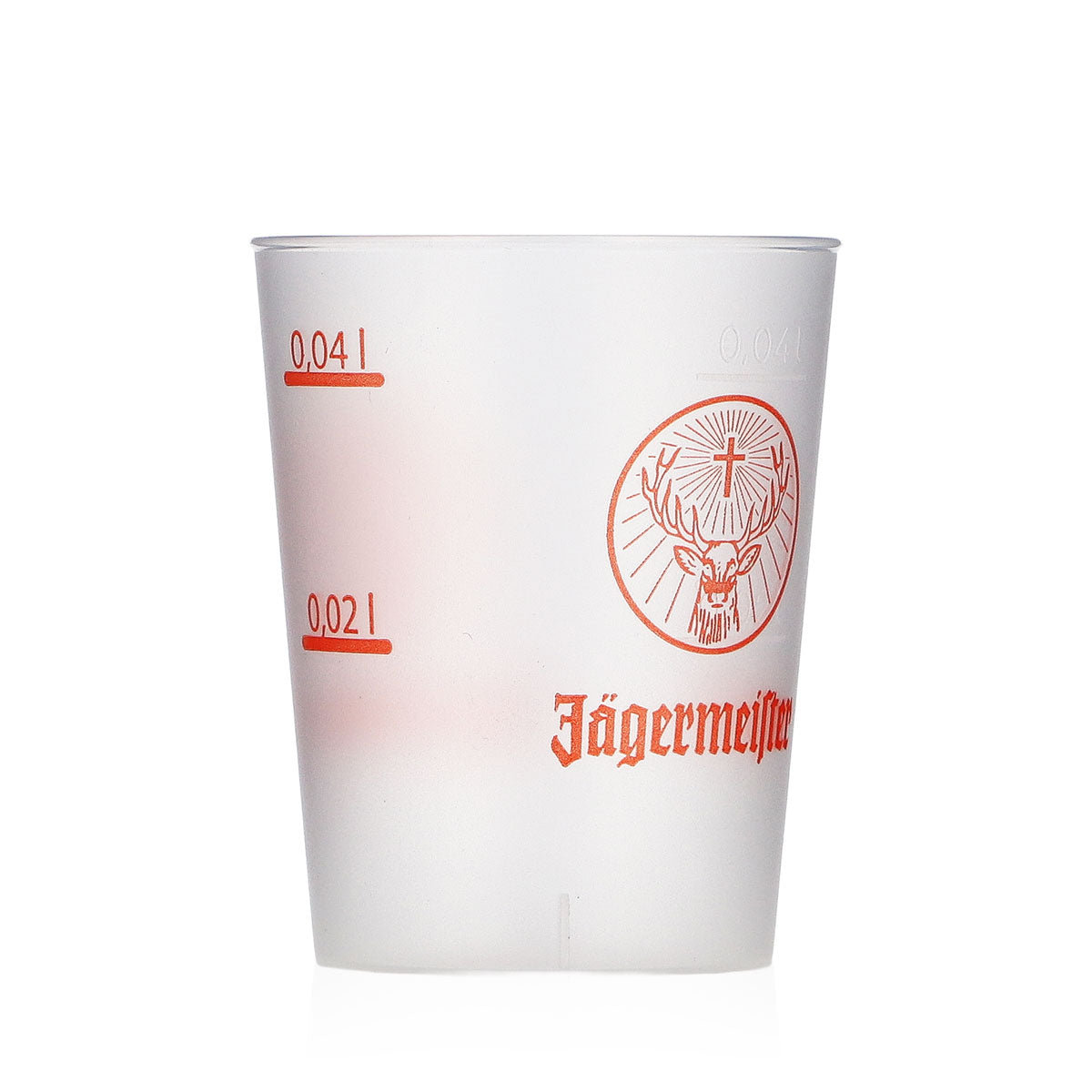 Jägermeister Likör Glas 50er Stange 2cl/4cl Orange Shotglas Kunststoff Kölsch – Ansicht 4
