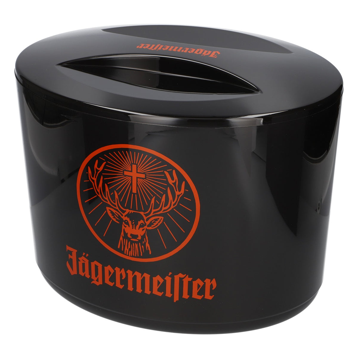 Jägermeister Likör Kühler 10l Eiskübel orangenes Logo neu Kunststoff schwarz – Ansicht 4