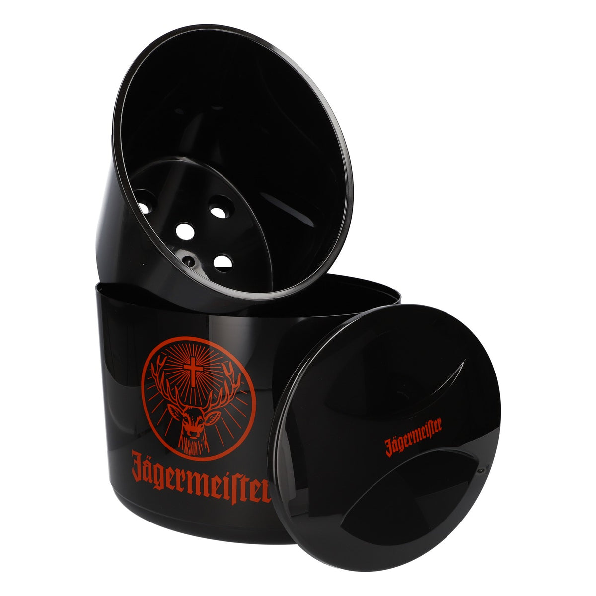 Jägermeister Likör Kühler 10l Eiskübel orangenes Logo neu Kunststoff schwarz – Ansicht 5