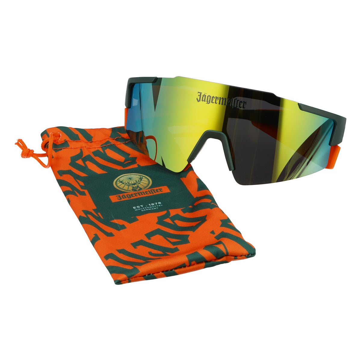 Jägermeister Schnelle Brille Sonnenbrille Orange Mirror Kult Accessoire – Ansicht 5
