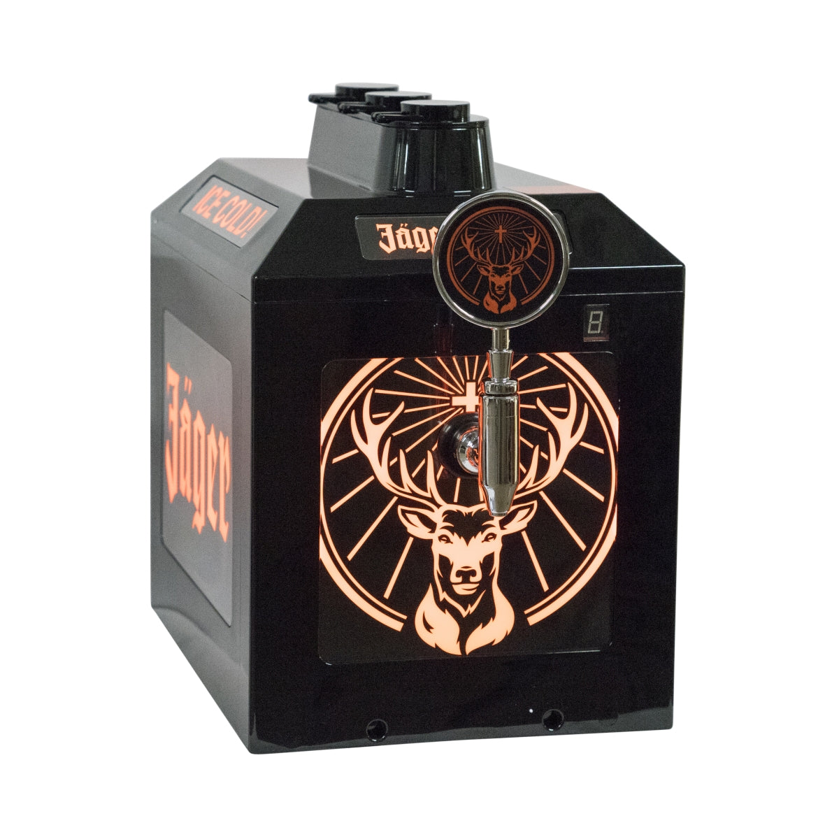 Jägermeister Zapfanlage Tap Maschine 3 Flaschen LED Ausgießer Durchlaufkühler