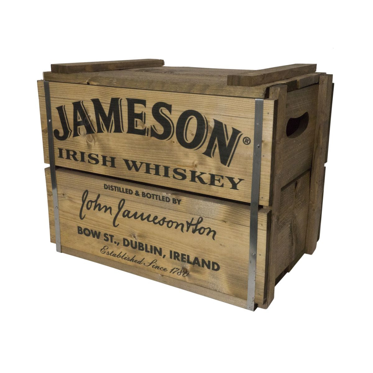 Jameson Whiskey Holzkiste Deckel Aufklappbar 49x37x32cm Showkiste Deko Werbung