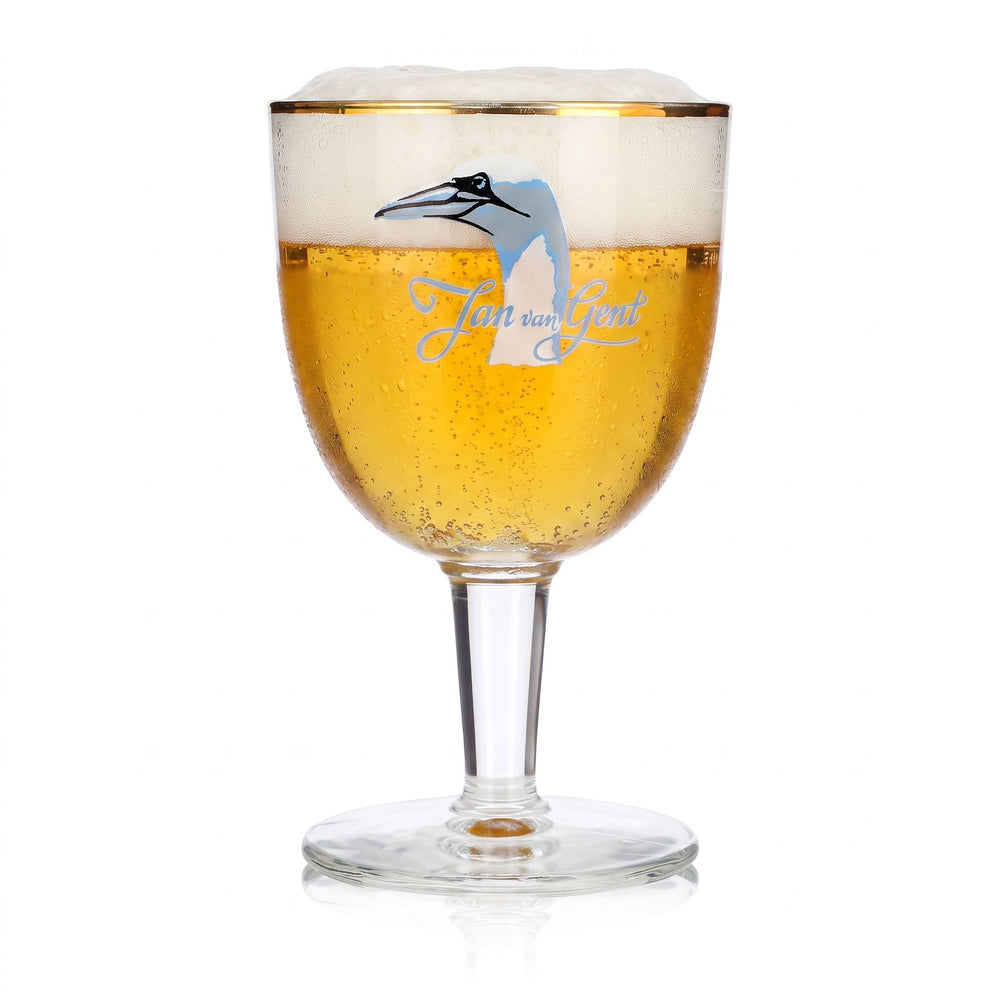 Jan van Gent Bier Glas 0,33l Pokal Goldener Rand