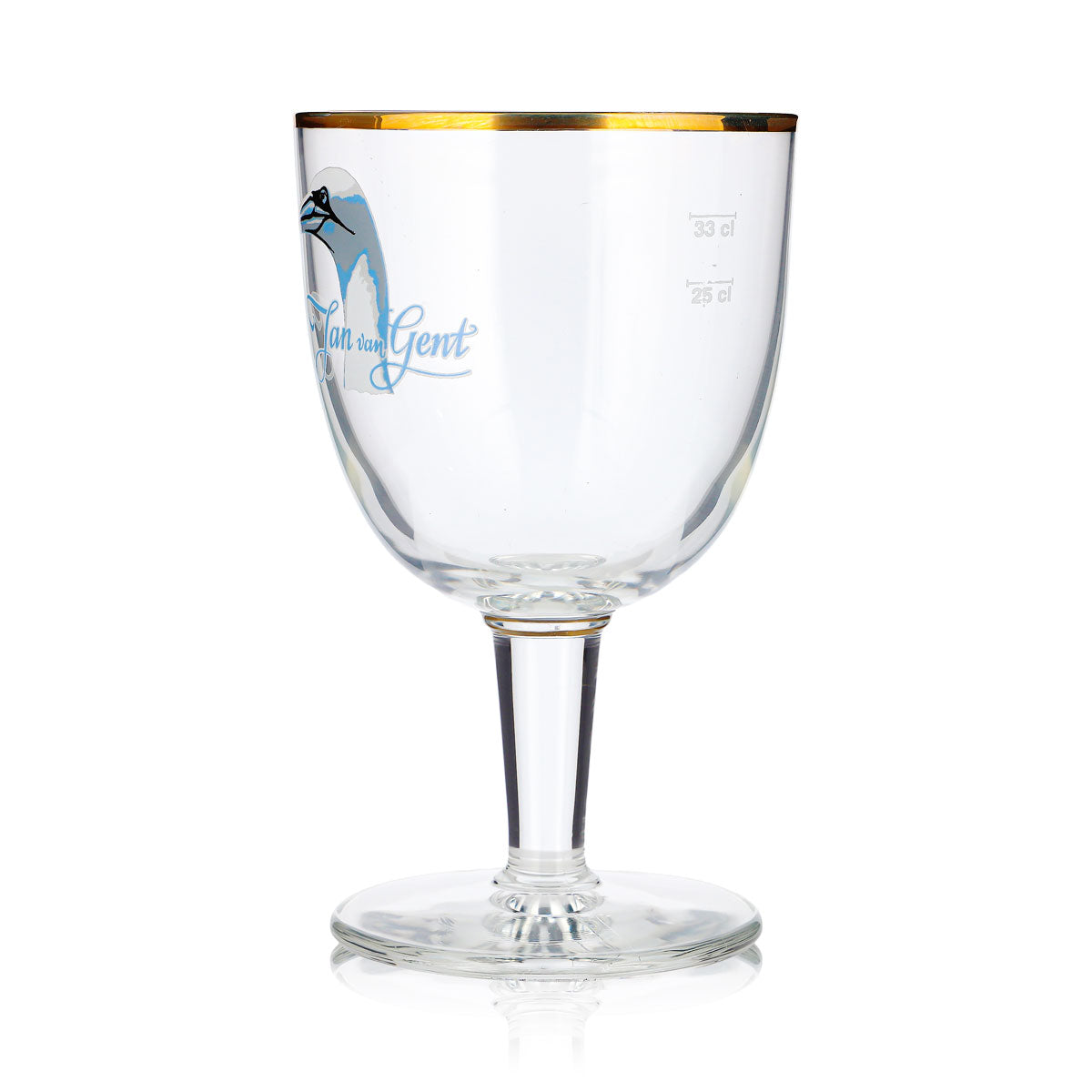 Jan van Gent Bier Glas 0,33l Pokal Goldener Rand – Ansicht 5
